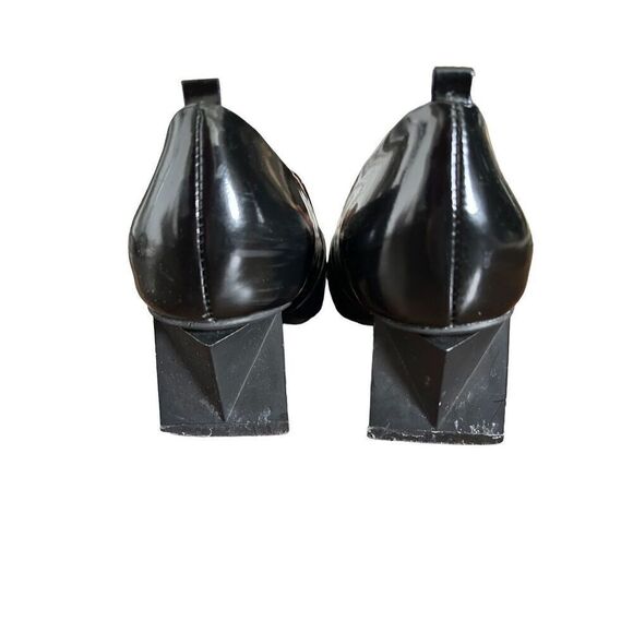 Jeffrey Campbell Women’s 7.5 LOCKLYN Black Patent Leather Heeled Loafers - Picture 7 of 9